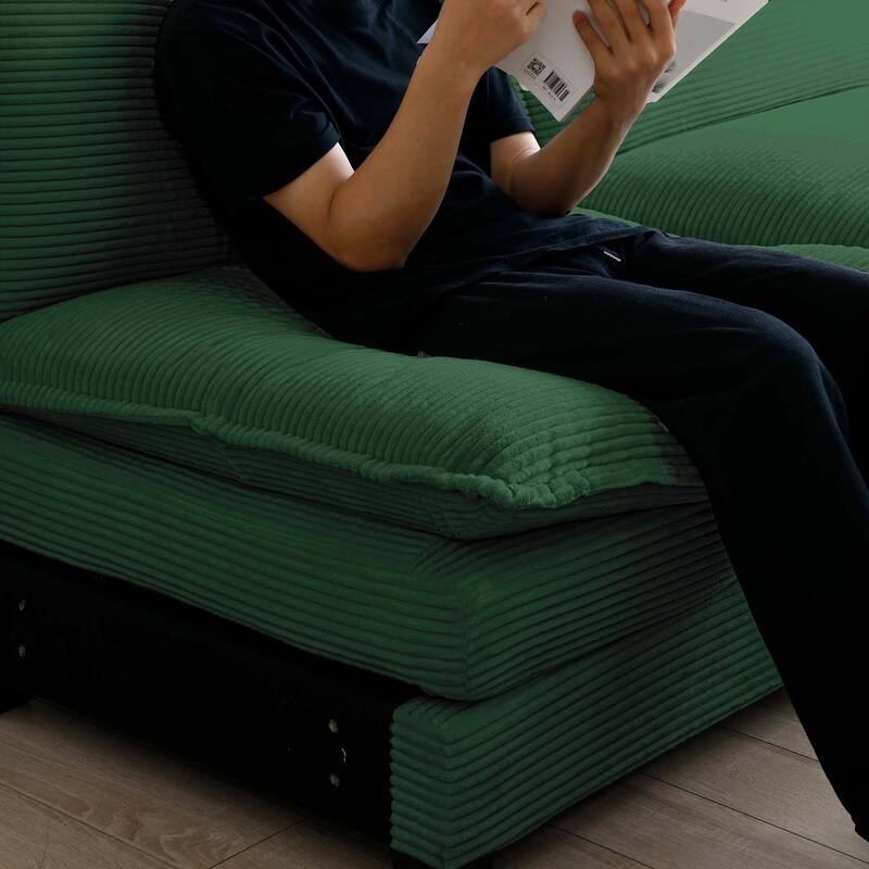 Corduroy Modular Flexible Combinations Sofa Set with Ottoman