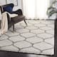 SAFAVIEH Hudson Shag Ogee Trellis 2-inch Thick Area Rug - 3' x 5' - Ivory/Grey