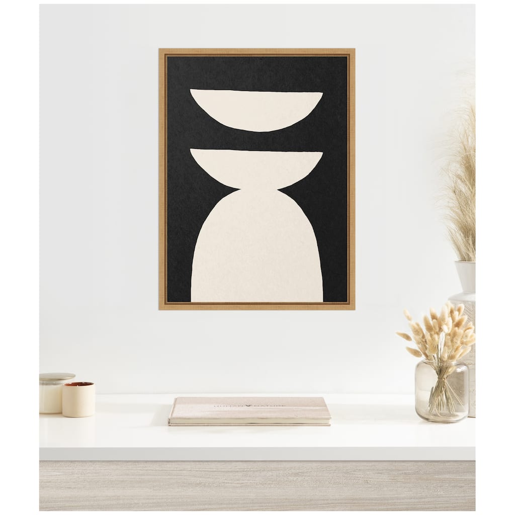 Kate and Laurel Sylvie White Geometric Abstract Framed Canvas by July Art Prints
