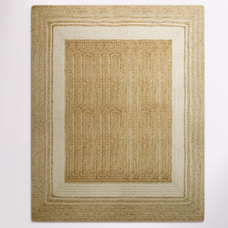 Jute Hand Braided Zigzag Stitch Natural Fibers Farmhouse Style Area Rug