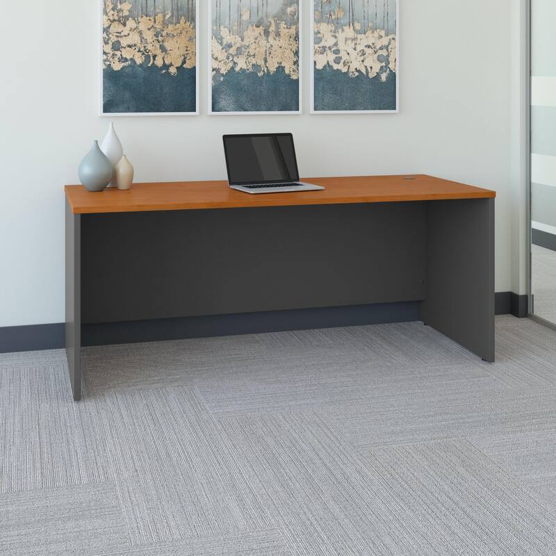 Bush Business Furniture Series C 72W x 30D Office Computer Desk - Natural Cherry
