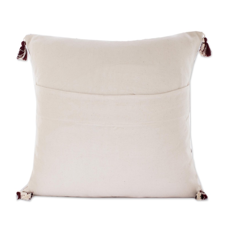 Novica Handmade Zig Zag Silhouette Cotton Throw Pillow Cover