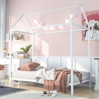 Twin Size Metal House Frame Platform Bed