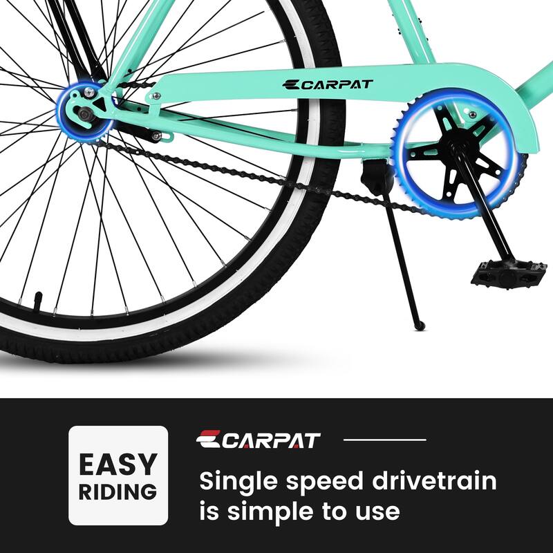 26 Inch Beach Cruiser Bike Unisex Bikes Road Bikes Green