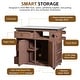 preview thumbnail 24 of 53, Extendable Solid Wood Kitchen Island with Stainless Top Drawers and Wheels