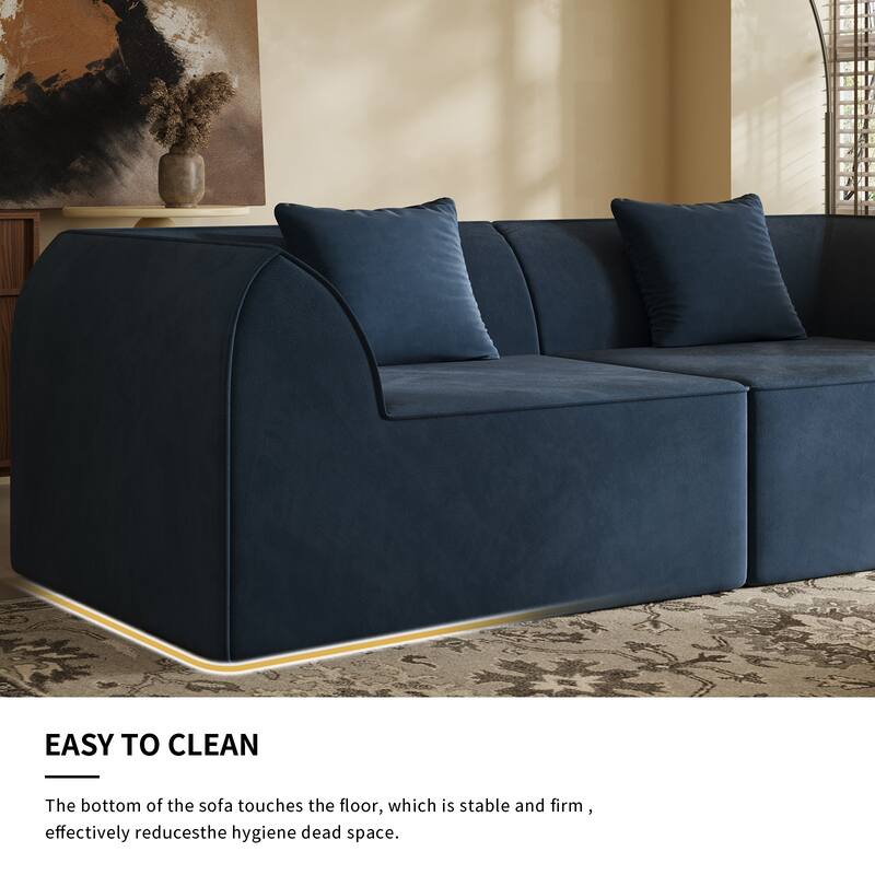 Compressed Memory Foam Sofa with PillowS, 2-Seater Lounger Daybed