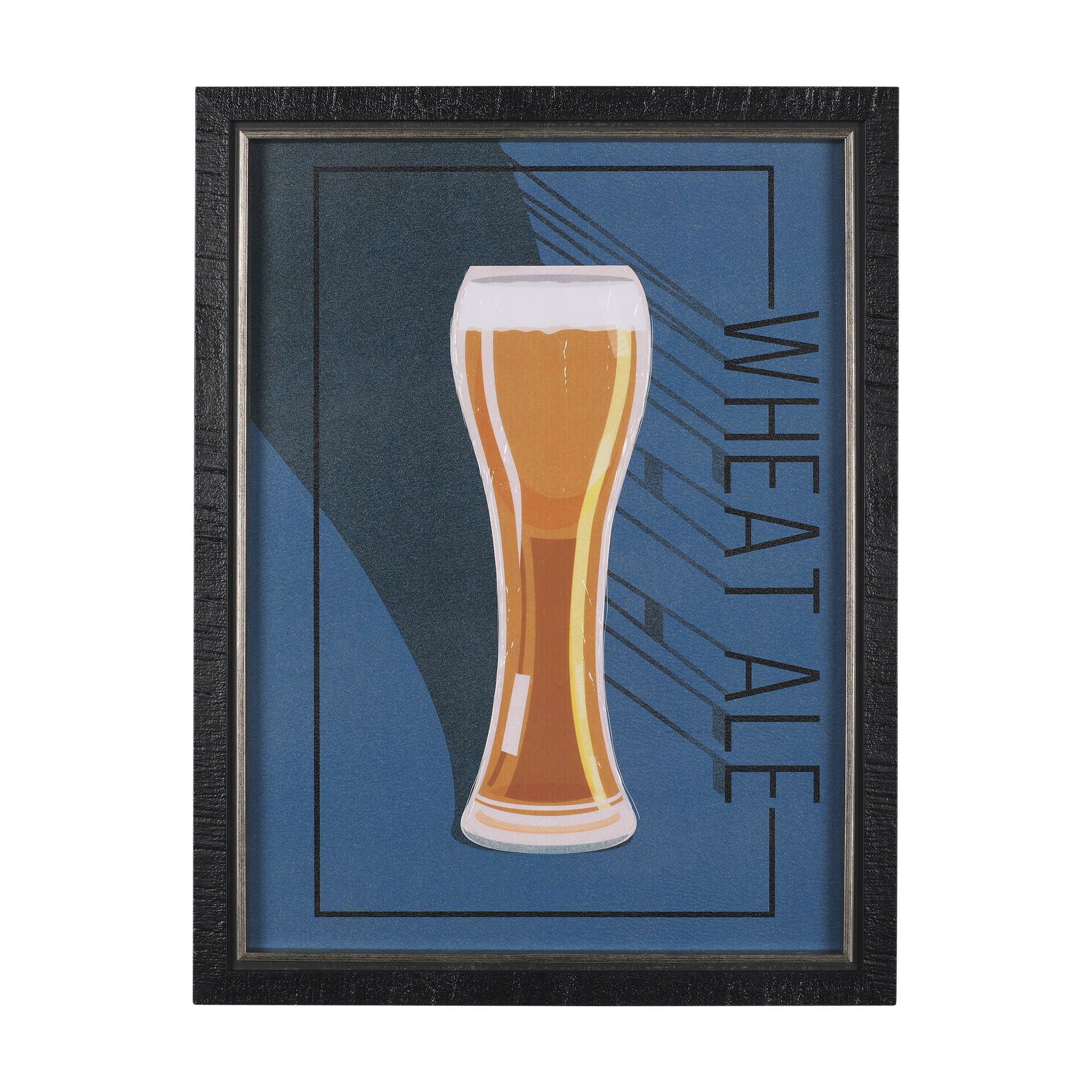 Mercana Beer Poster Wheat Ale by Mercana Studio a Hand Embellished Textured Framed Art Print