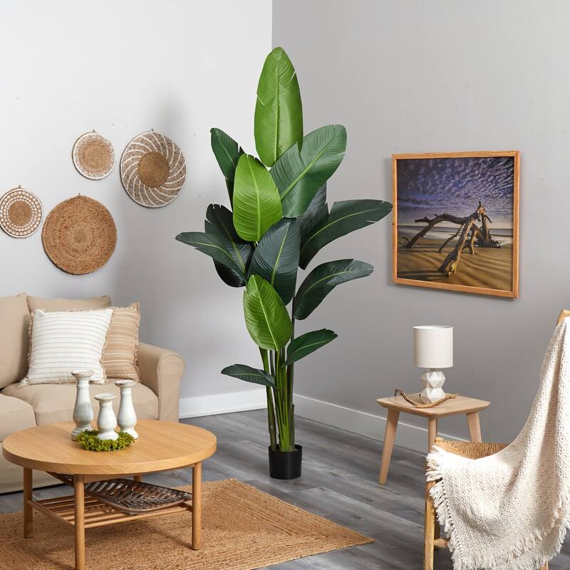 7 Ft Artificial Travelers Palm Tree - Indoor Tropical Decor, Realistic Palm Tree, Home Office Accent