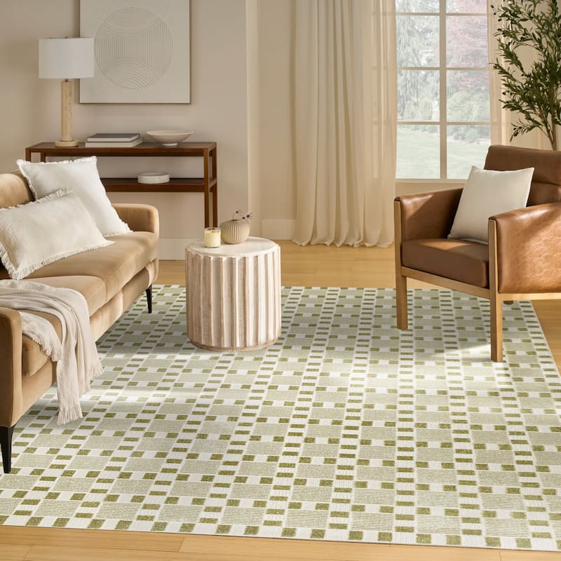 Nourison Nordic Indoor only Green Geometric Area Rug