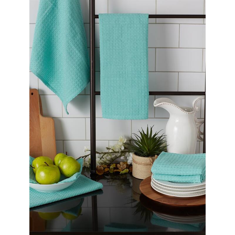 DII Black Recycled Cotton Waffle Dishtowel (Set of 6)