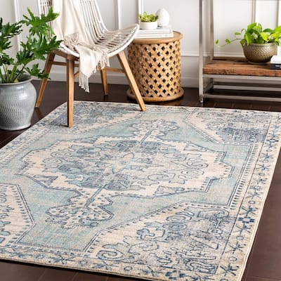 Livabliss Lleucu Distressed Persian Area Rug