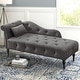 preview thumbnail 10 of 12, 60"W Velvet Chaise Lounge, Tufted with Pillow & Nailhead Decorate - 60.6W" x 27.5D" x 28.3"H
