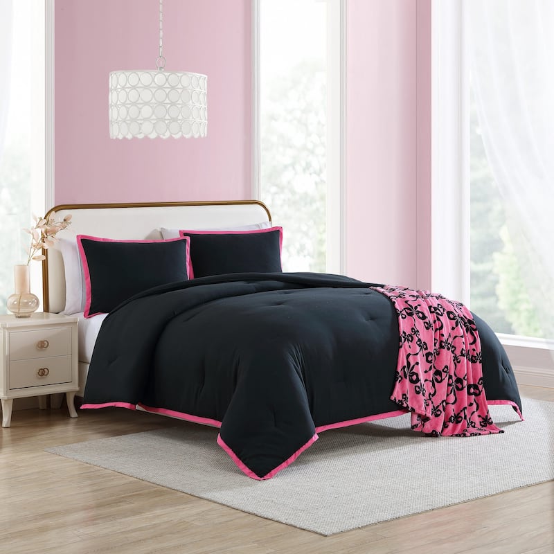 Betsey Johnson Signature Hotel Solid Comforter Bonus Set