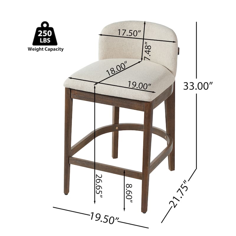 Christopher Knight Home - Calista Modern Wooden Upholstered Counter Stool