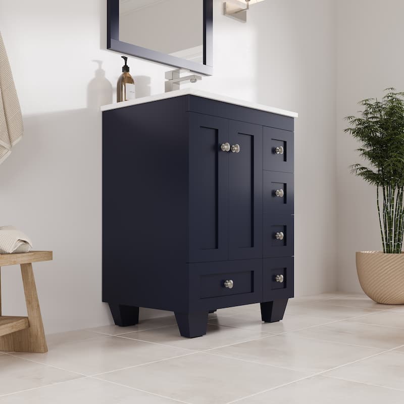Eviva Happy 24"W Bath Vanity with Carrara Quartz Top