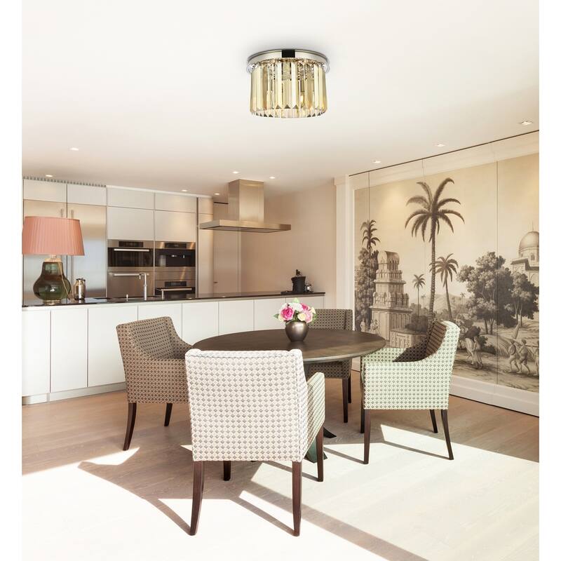 Royce Edge 3-Light Polished Nickel Flush Mount