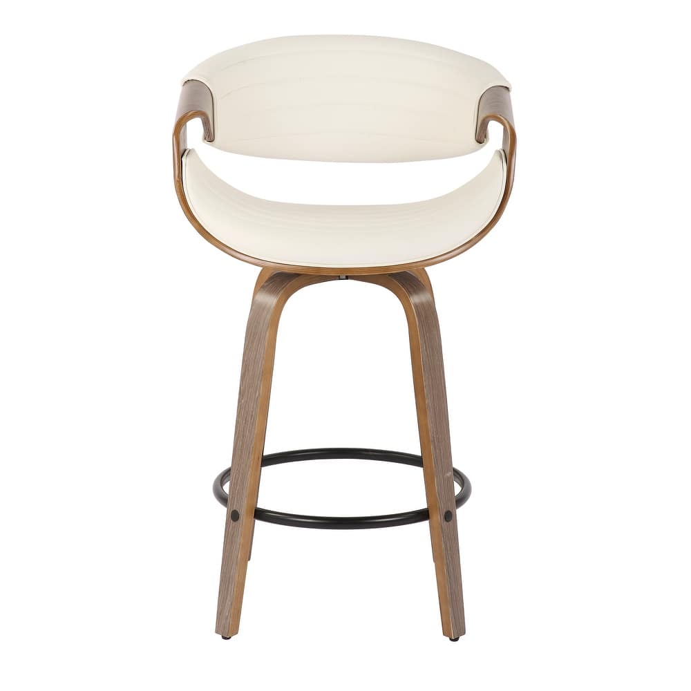 Carson Carrington Kanteborg 26" Fixed-Height Counter Stool with Bent Wood Legs & Round Footrest (Set of 2)