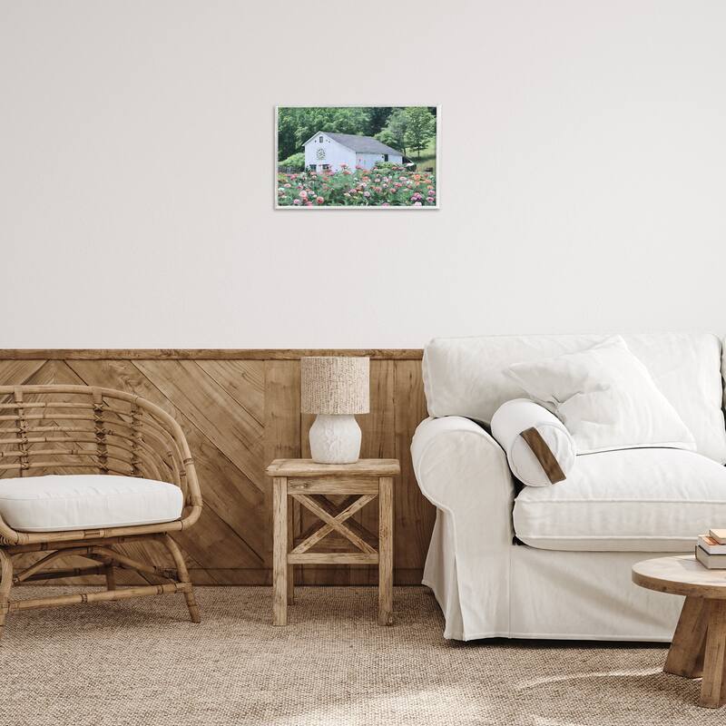 Stupell Countryside House in Garden Framed Giclee Art Design By Lori Deiter