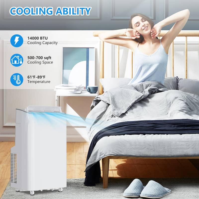 14,000Btu Portable Air Conditioner, Cools up to 750 Sq.ft