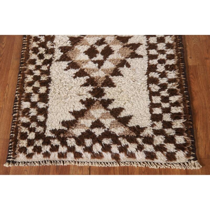 Anatolian Beige Turkish Runner Rug Handmade Oriental Wool Carpet - 2'8"x 10'8"