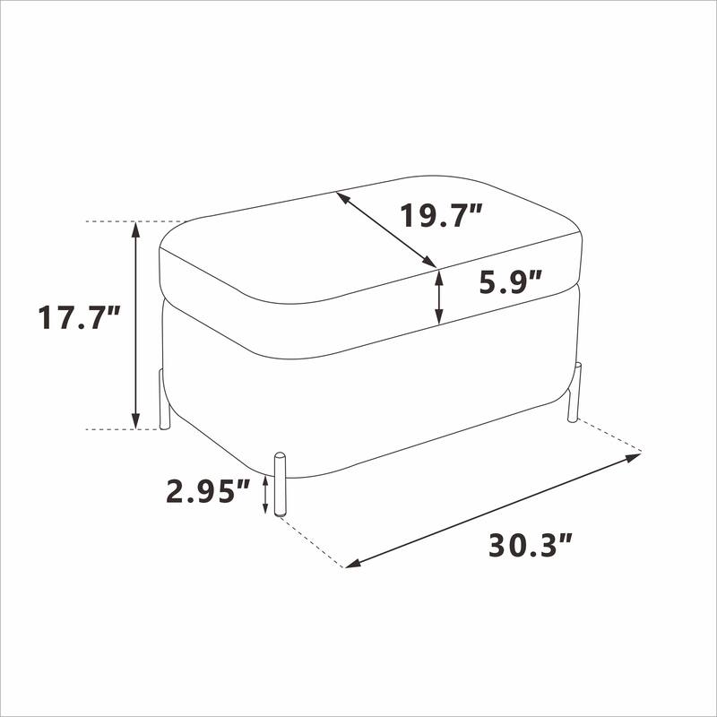 Upholstered Storage Bench Ottoman Bench, Simple Vanity Bench Makeup Bench Gray Piano Bench Indoor Bench