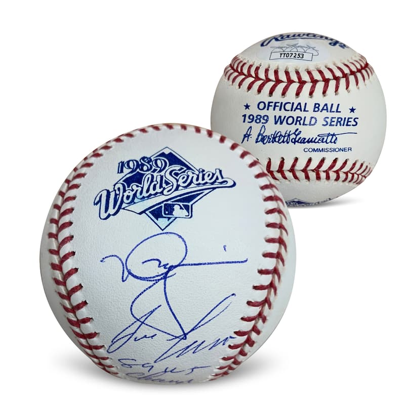 Mark McGwire and Jose Canesco Autographed 1989 World Series Signed Baseball JSA COA With UV Display Case - 8'6" x 11'6"