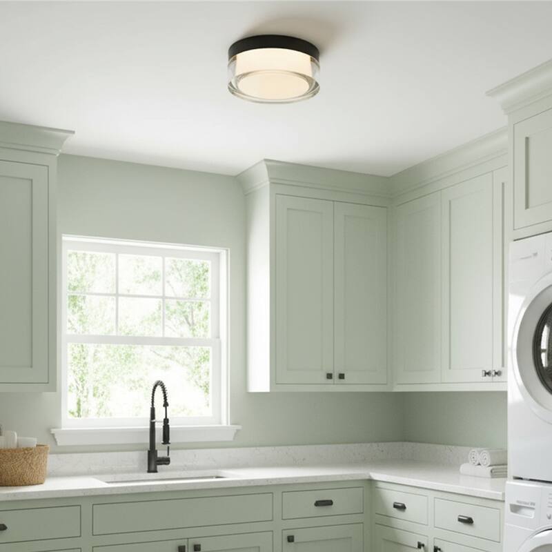 6-inch Black Inegrated LED Flush Mount