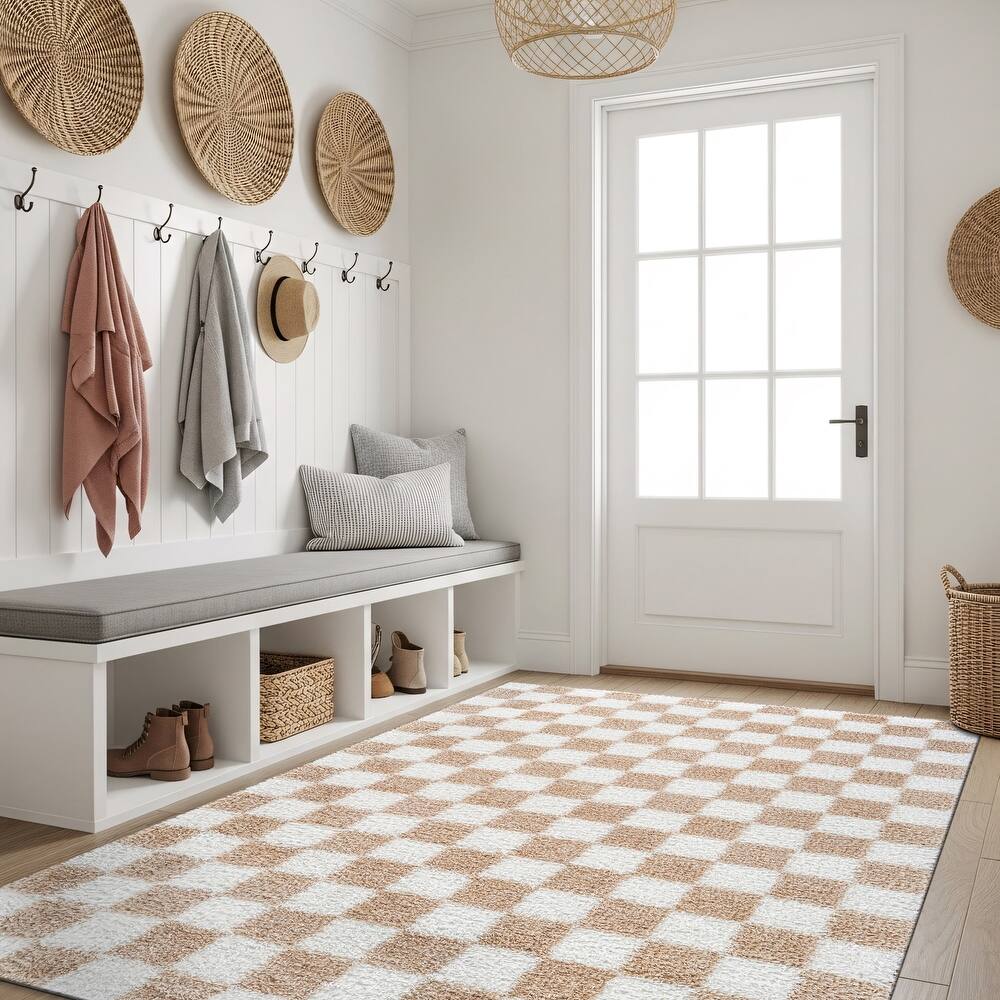 World Rug Gallery Block Shag Area Rug