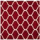 SAFAVIEH Hudson Shag Ogee Trellis 2-inch Thick Area Rug - 3' x 3' Square - Red/Ivory