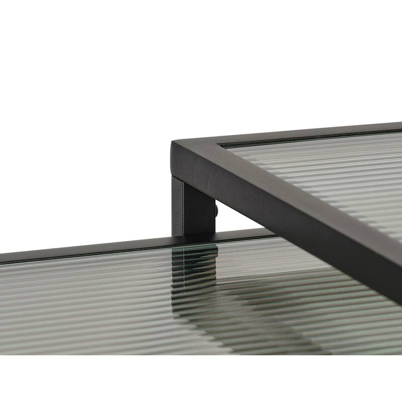 Rye Studio Brianne Metal and Fluted Glass Nesting Coffee Tables On