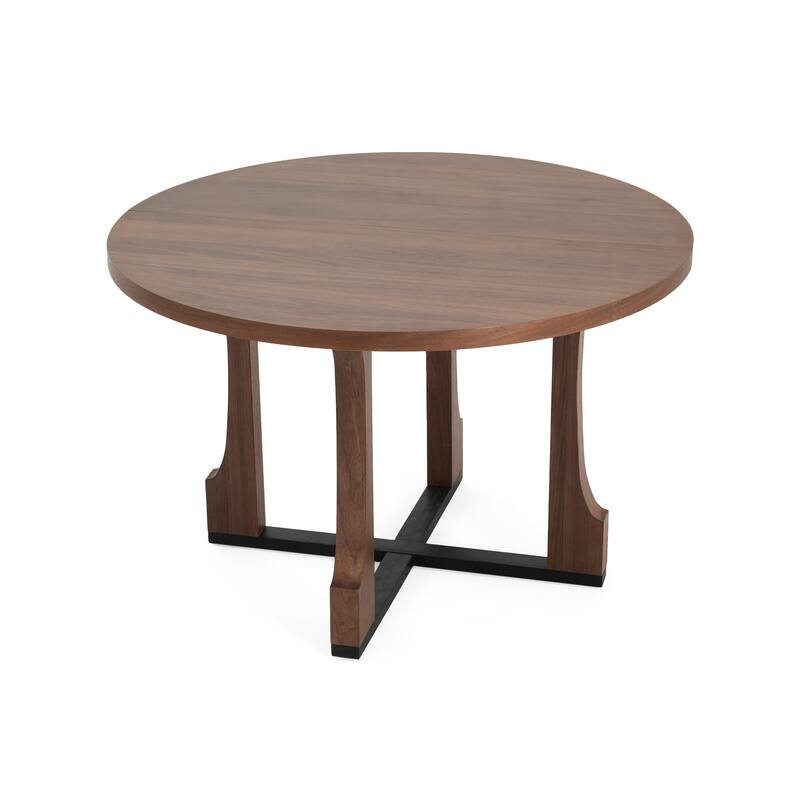 Roomfitters 48" Round Dining Table with Solid Wood Top and Sturdy Cross Base, Modern Kitchen and Dining Room Table