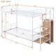 preview thumbnail 2 of 9, Twin Over Twin Metal Bunk Bed with Lateral Storage Ladder and Wardrobe
