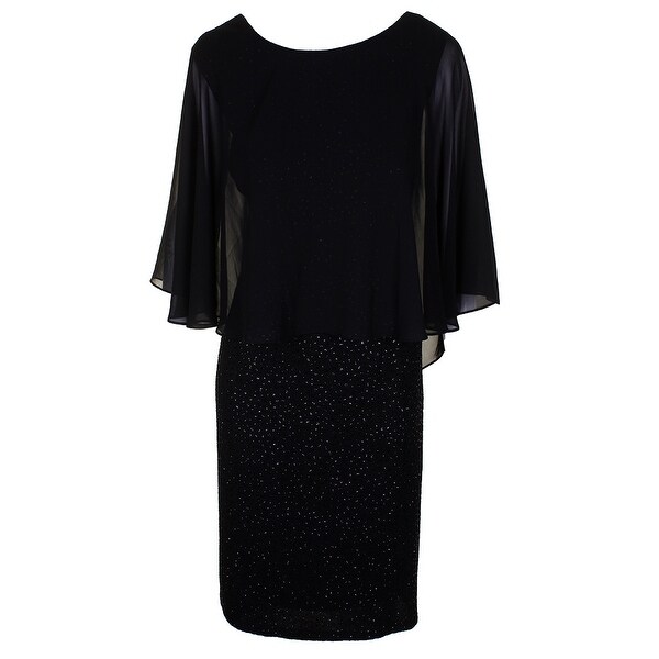 betsy and adam black sequin dress