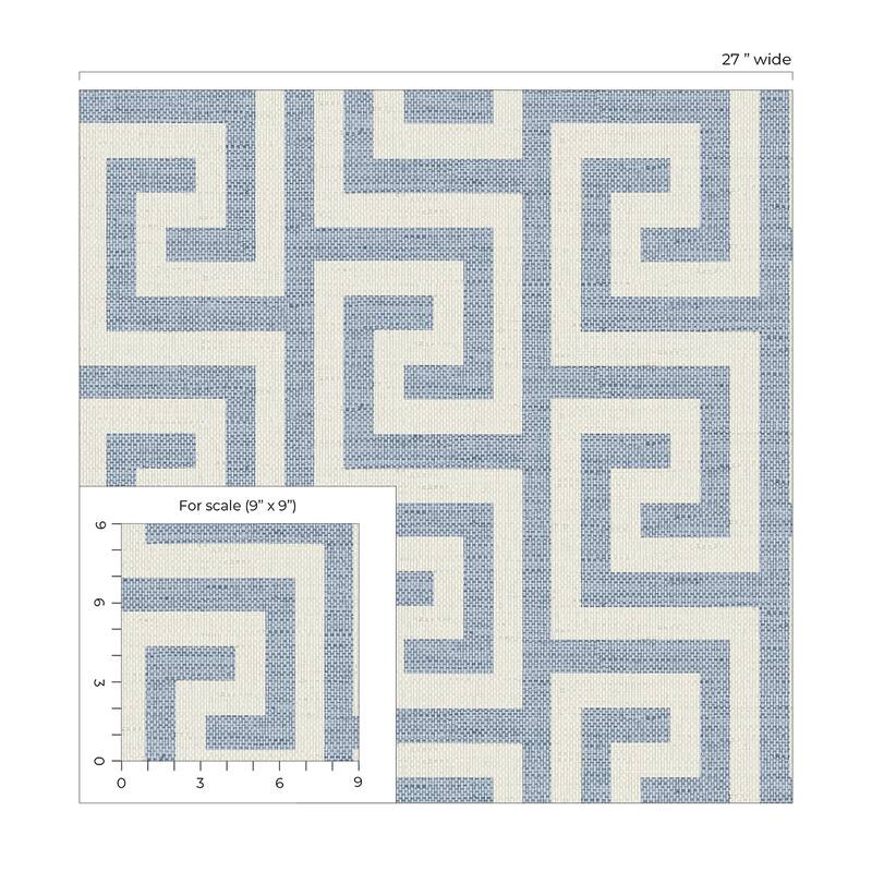 Lillian August Luna Retreat Greek Key Embossed Vinyl Unpasted Wallpaper