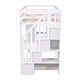 preview thumbnail 10 of 18, Twin size Loft Bed with Storage Drawers ,Desk and Stairs, Wooden Loft Bed with Shelves, No box spring required- White