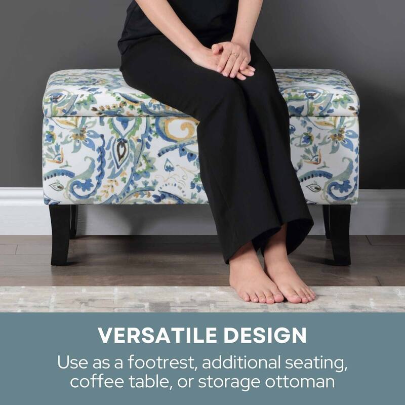 Upholstered Storage Ottoman with Hidden Storage Space for Compact Living, Seating, and Stylish Room Organization