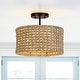 Semi-Flush Mount Ceiling Lights that Match The Gray Barn Farmhouse 6-Light Rustic Drum Chandelier Island Light for Dining Room - W21.5"x H28"