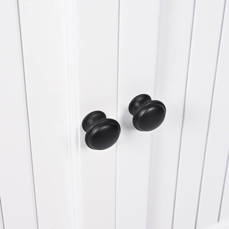 2 Doors Storage Cabinet for Bathroom, Vanity with Drawer, Magnetic Door Stopper, Semilune Ceramic Sink and Adiustable Foot Pads