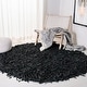 preview thumbnail 16 of 136, SAFAVIEH Handmade Leather Shag Carlijn Modern Decorative Rug 3' Round - Black - Round