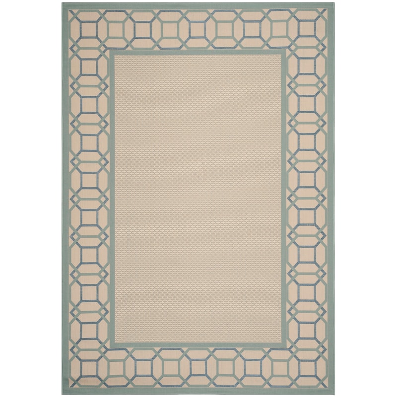 Martha Stewart by SAFAVIEH Facet Border Indoor/ Outdoor Waterproof Rug - 6'7" x 9'6" - Yucca Plant