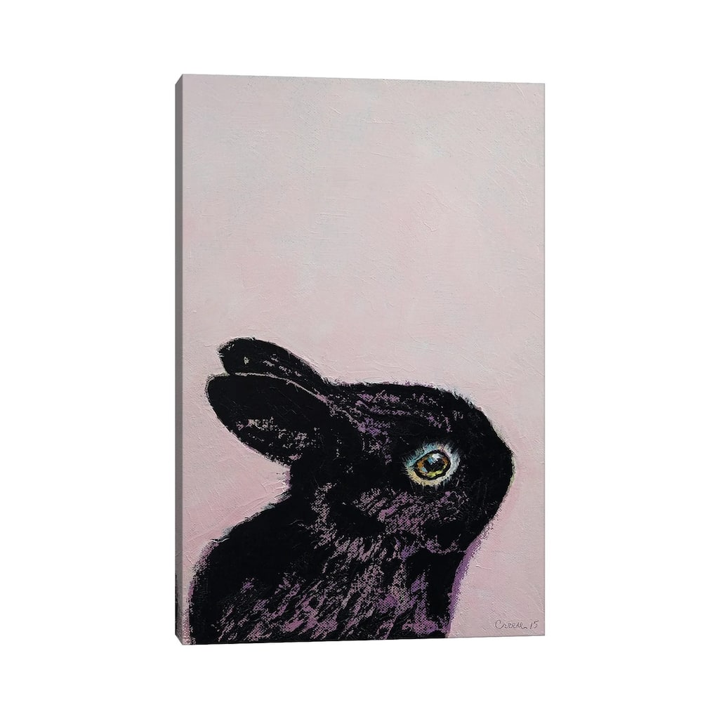 iCanvas "Black Bunny" by Michael Creese Canvas Print