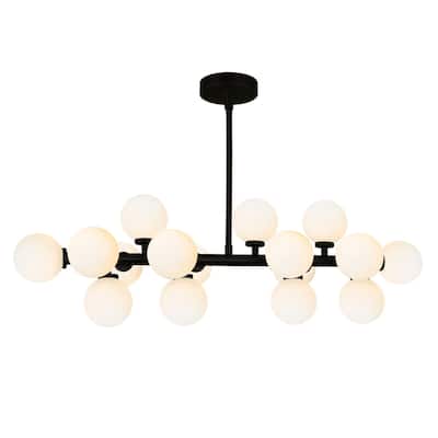 Arya 16 Light Chandelier With Black Finish