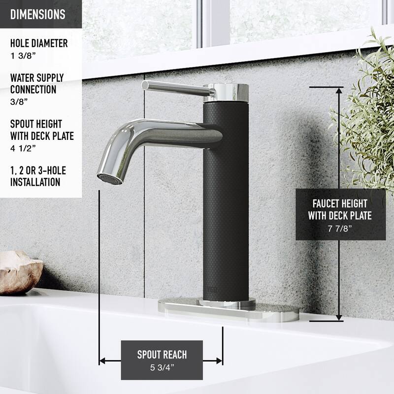 VIGO Madison 8" H Single Handle Single Hole Bathroom Faucet