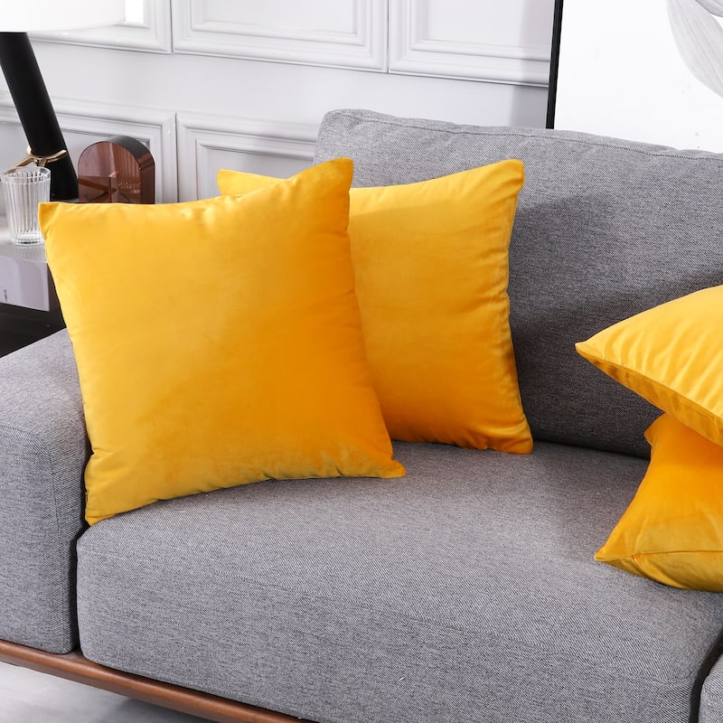 Deconovo Velvet Throw Pillow Covers 4 PCS (Cover Only)