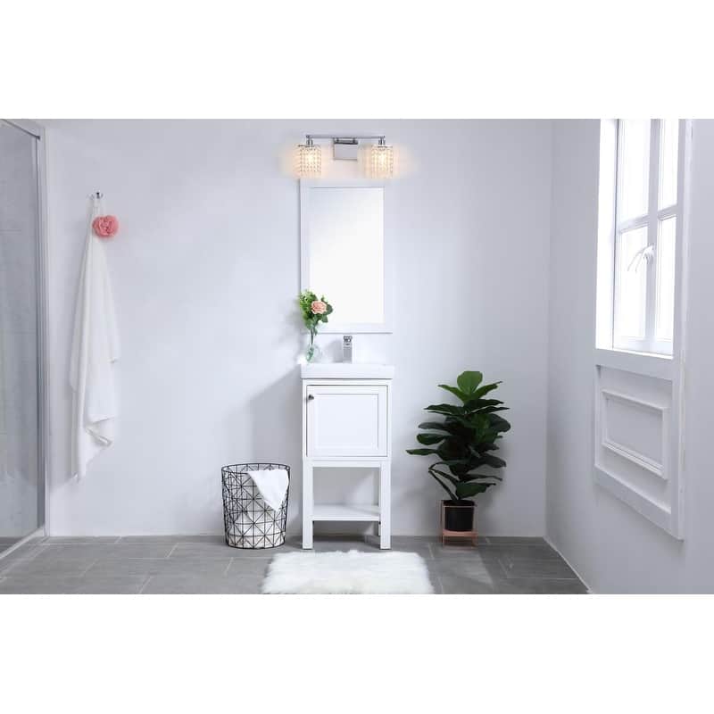 Olivia 2-light Glam Clear Crystals Vanity Light - Chrome