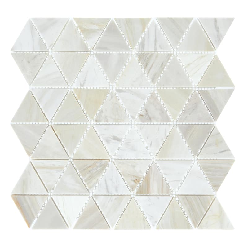 Daltile Pietra Divina 2" Marble Natural Stone Triangle Mosaic in Polished & Honed (10 PC Per Carton) (9.60 SQFT Per Carton)