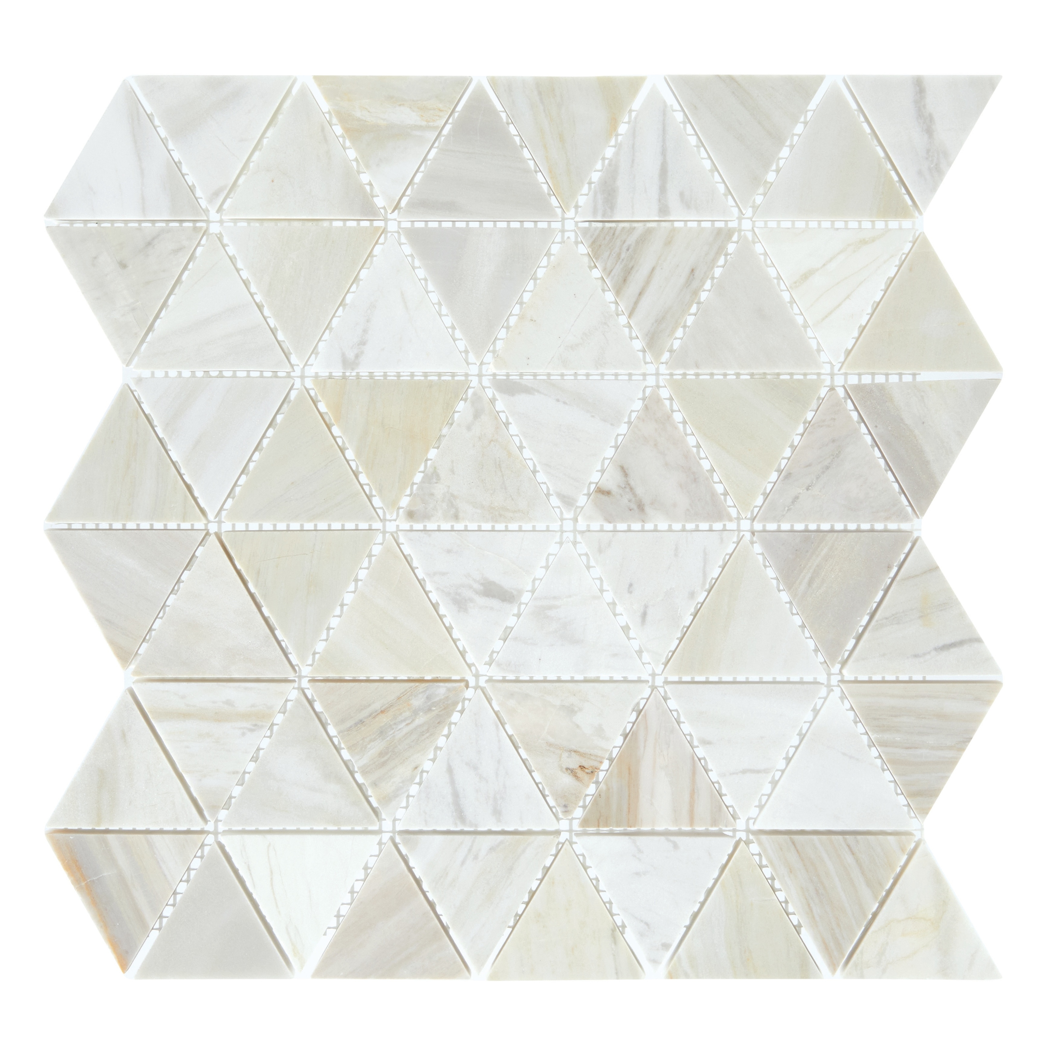 Daltile Pietra Divina 2" Marble Natural Stone Triangle Mosaic in Polished & Honed (10 PC Per Carton) (9.60 SQFT Per Carton)