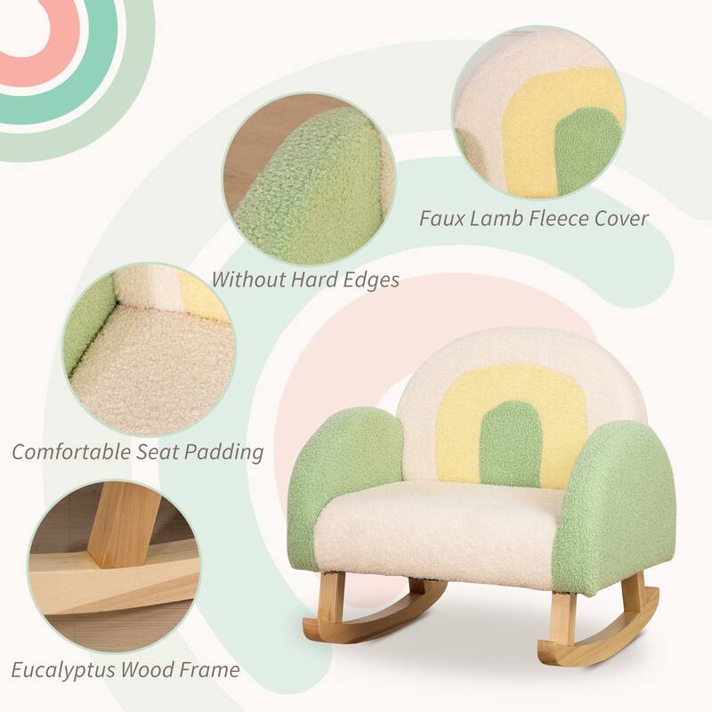 Durable Wooden Frame with Soft Faux Lamb Fleece for Nurseries and Playrooms