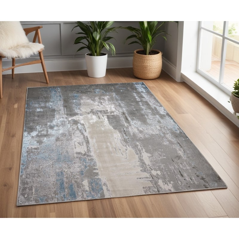 Zefun Abstract Modern Non Skid Woven Area Rug By HomeRoots
