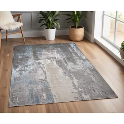 Zefun Abstract Modern Non Skid Woven Area Rug By HomeRoots